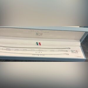 Set of 3 sterling silver chain bracelets- NWT in original box